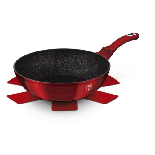 Pánev WOK s mramorovým povrchem 30 cm Burgundy Metallic Line