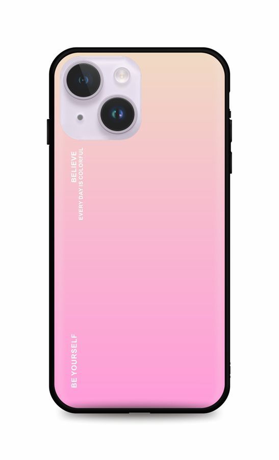 Kryt TopQ LUXURY iPhone 14 Plus pevný duhový meruňkový 82499