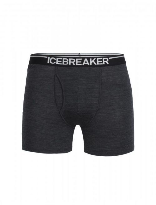 pánské merino boxerky ICEBREAKER Mens Anatomica Boxers wFly, Jet Heather velikost: L