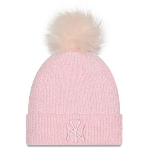 New Era MLB WMNS CHENILLE BOBBLE BEANIE NEW YORK YANKEES Klubový kulich, růžová, velikost UNI