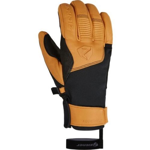 Ziener GANZENBERG AS AW Lyžařské rukavice, hnědá, velikost 8