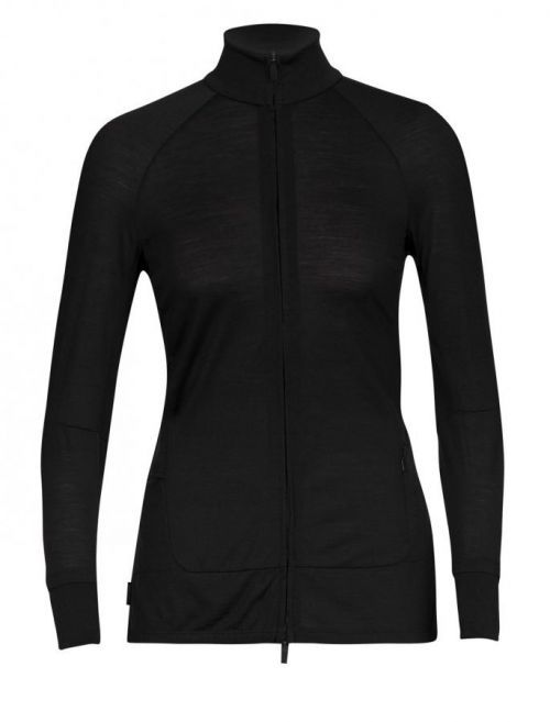 dámské triko dlouhý rukáv ICEBREAKER Wmns ZoneKnit™ LS Zip, Black velikost: M