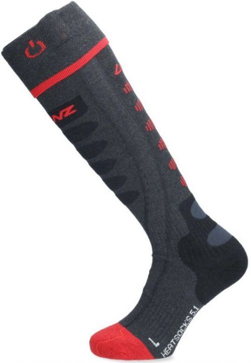Lenz Heat Sock 5.1 Toe Cap Regular Fit - anthracite/red 45-47
