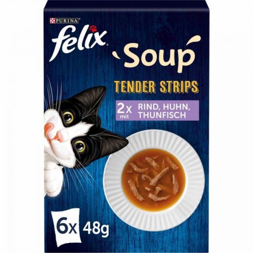 FELIX Soup Tender Strips rozmanitost chutí 48 × 48 g