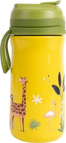 Žlutá nerezová dětská lahev 370 ml Jungle - Ladelle