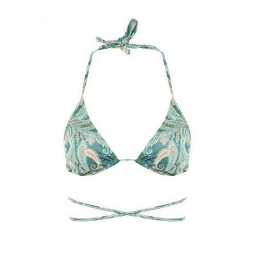 Trendyol Green Paisley Patterned Bikini Top