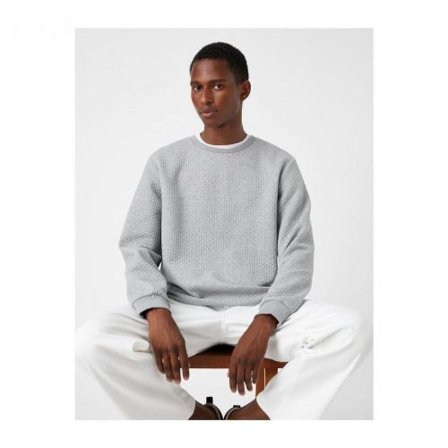 Koton Crew Neck Textured Sweater