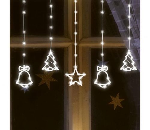 LED Vánoční venkovní řetěz 186xLED 7m IP44 studená bílá