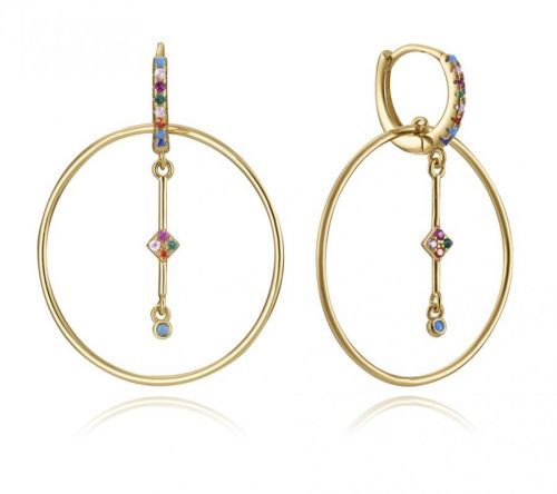 Viceroy Trendy pozlacené náušnice s barevnými krystaly Elegant 13088E100-39