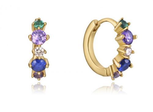 Viceroy Nádherné kruhové náušnice s barevnými zirkony Elegant 13097E100-39