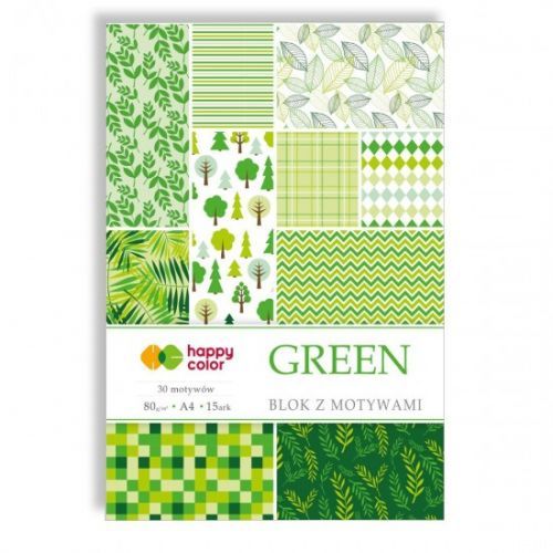 Happy Color Papíry s motivem A4 - 15 listů - Green - 306458