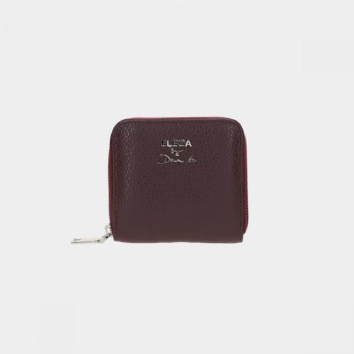 ELEGA by Dana M Malá zipová peněženka Safari burgundy/stříbro