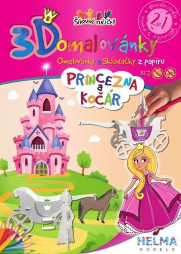 3D Omalovánky A4 Princezna a kočár