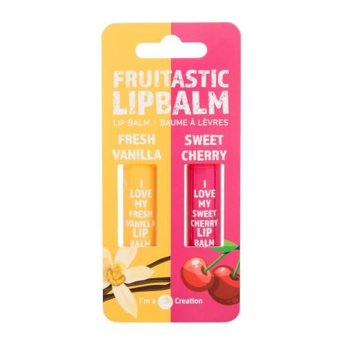 2K Fruitastic dárková kazeta pro ženy balzám na rty 4,2 g + balzám na rty 4,2 g Sweet Cherry Fresh Vanilla
