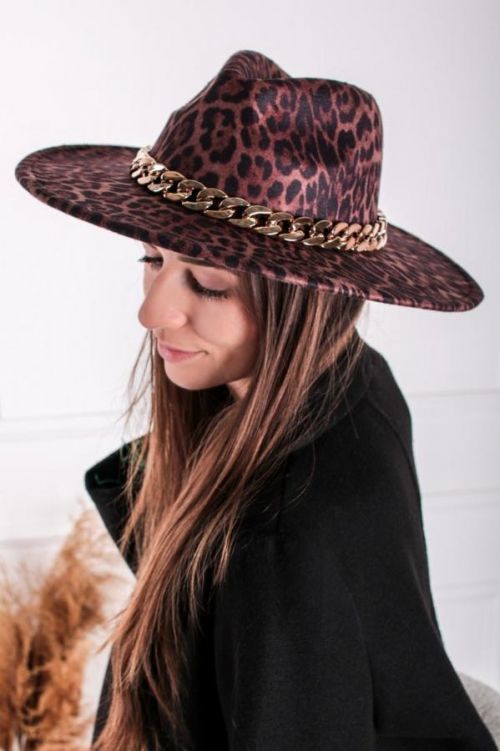 Skořicový leopardí klobouk Marlene
