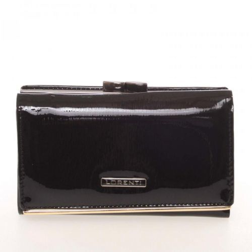 Jedinečná dámská lakovaná kožená peněženka černá - Lorenti 55020SH černá