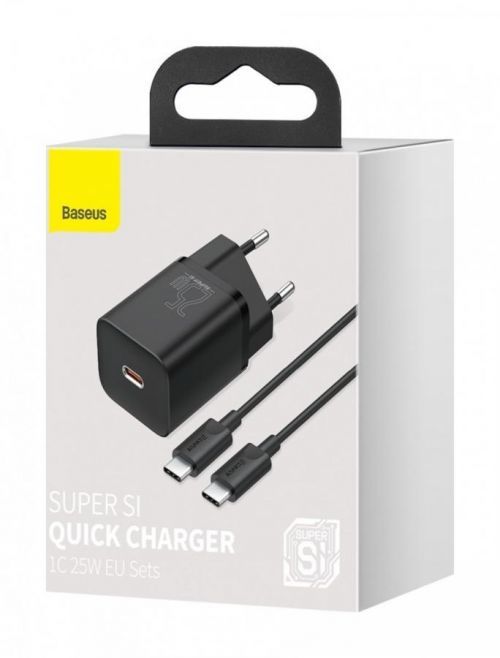 Rychlonabíječka Baseus Super Si 25W včetně datového kabelu USB-C černá 84910