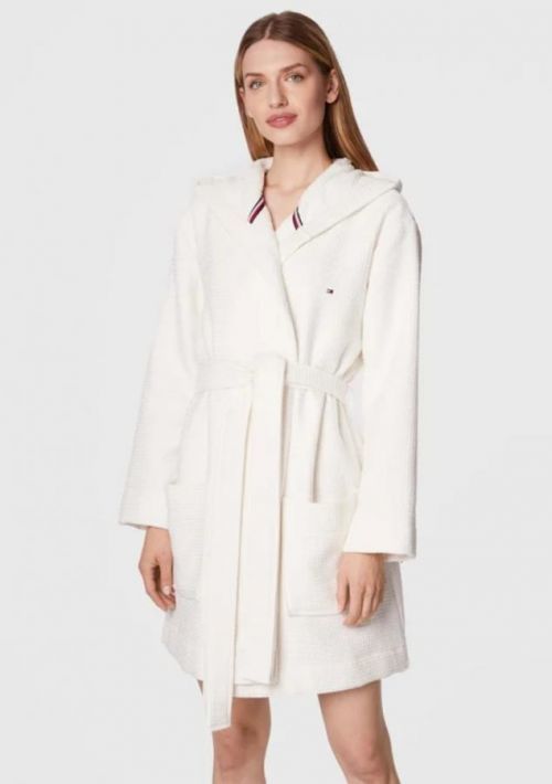 Dámský župan Tommy Hilfiger UW0UW03914 S Krémová