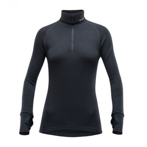 Devold EXPEDITION WOMAN ZIP NECK Dámské funkční triko, černá, velikost M