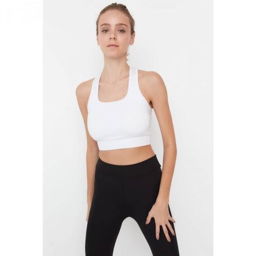 Trendyol White Square Collar Back Detailed Support Sports Bra