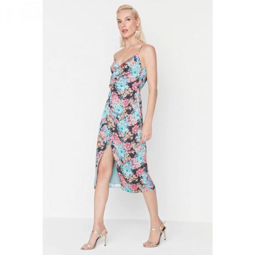 Trendyol Multi Colored Black Floral Printed Dress