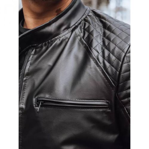 Black men's leather jacket Dstreet TX4228