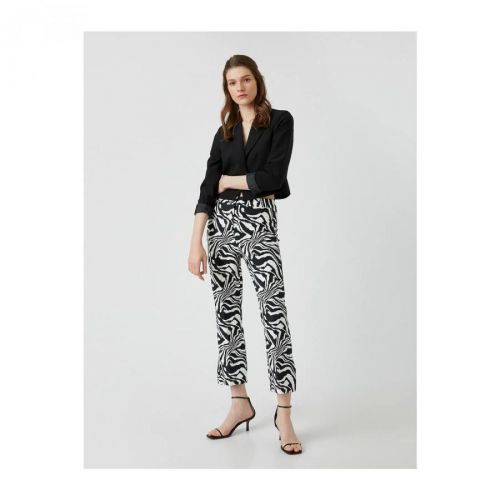 Koton Zebra Patterned Trousers Slim Fit