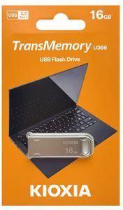 Kioxia USB flash disk, USB 3.0, 16GB, Biwako U366, Biwako U366, stříbrný, LU366S016GG4, USB A