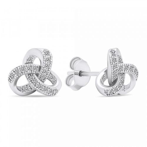 Brilio Silver Nadčasové stříbrné náušnice pecky se zirkony EA576W