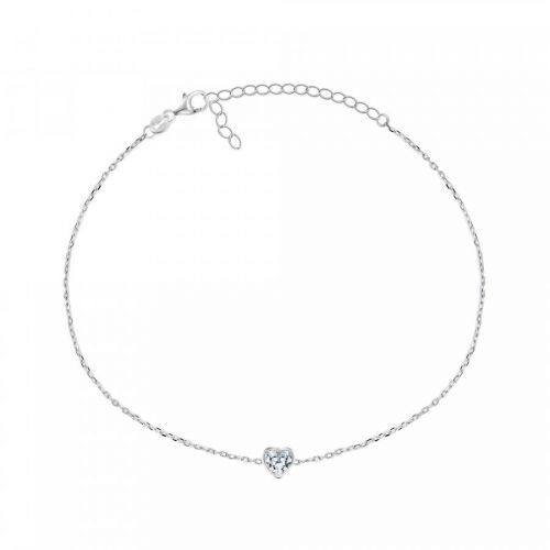 Brilio Silver Minimalistický stříbrný náramek Srdce BRC30W