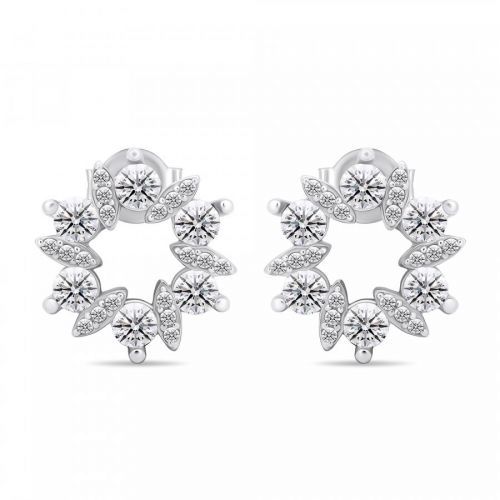 Brilio Silver Půvabné stříbrné náušnice s čirými zirkony EA593W