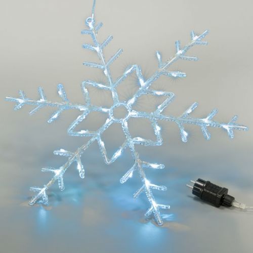 Vánoční LED dekorace, sněhová vločka, 42 LED, 55 cm