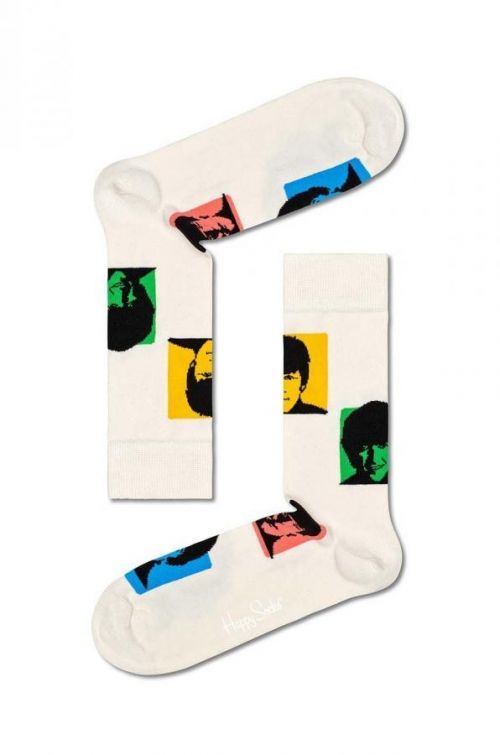 Ponožky Happy Socks The Beatles Silhouettes bílá barva