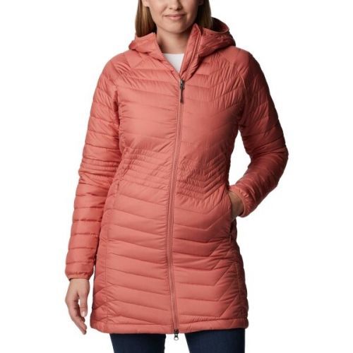 Columbia POWDER LITE MID JACKET Dámská dlouhá zimní bunda, růžová, velikost L