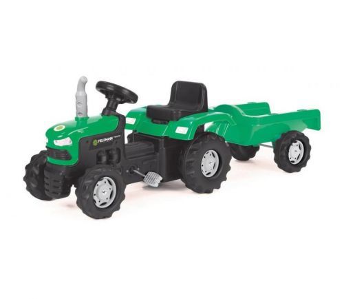 Buddy Toys Šlapací traktor s vozíkem černá/zelená