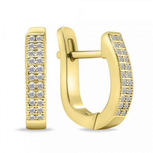 Brilio Silver Nadčasové pozlacené náušnice se zirkony EA657Y