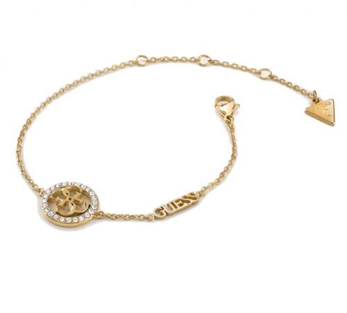Guess Půvabný pozlacený náramek Life In 4G JUBB02137JWYG 14,5 - 18,5 cm