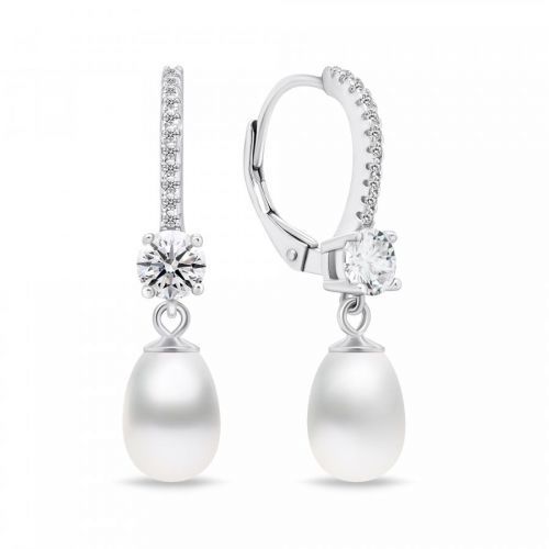 Brilio Silver Elegantní stříbrné náušnice s perlami EA634W