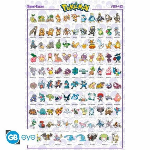 GB EYE Plakát, Obraz - Pokemon - Sinnoh Pokemon English, (61 x 91.5 cm)