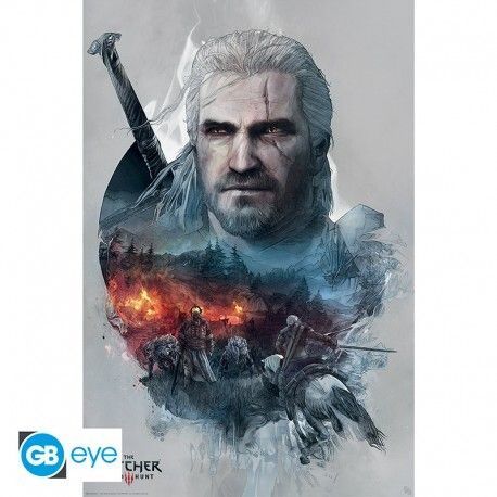 GB EYE Plakát, Obraz - Zaklínač - Geralt, (61 x 91.5 cm)