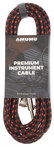 Amumu Woven Instrument Cable Red Angled 5 m