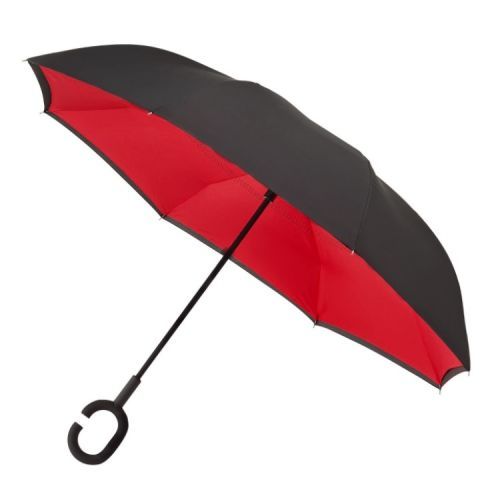 Blooming Brollies Dámský holový deštník Inside out Plain Red Umbrella EDIORED