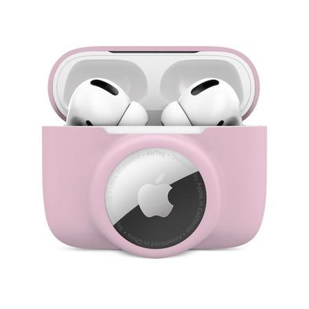 iWant AirPods Pro silikonové pouzdro s Airtag kapsou růžové