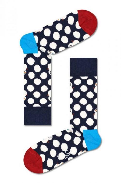 Ponožky Happy Socks Big Dot Snowman tmavomodrá barva