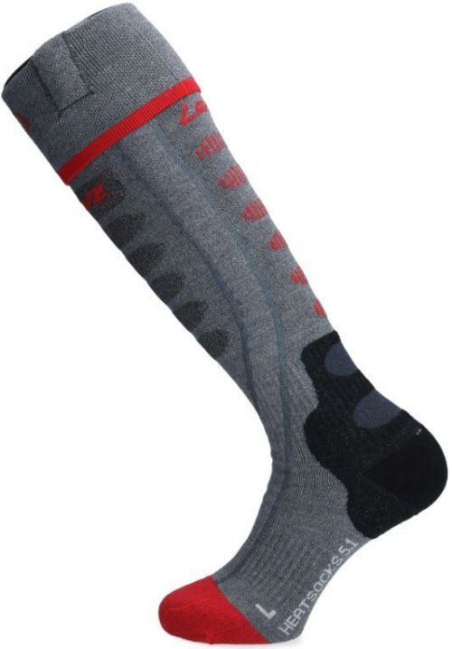 Lenz Heat Sock 5.1 Toe Cap Slim Fit - grey/red 39-41