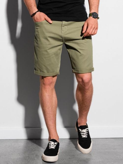 Ombre Clothing Pánské casual kraťasy Finn khaki W303