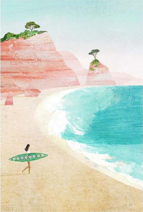Plakát 30x40 cm Surf Girl - Travelposter