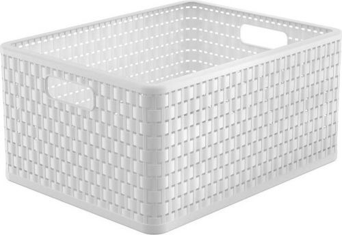 Bílý úložný košík z recyklovaného plastu Country - Rotho
