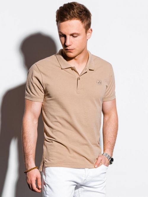 Ombre Clothing Pánské basic polo tričko Douglas béžová S1374