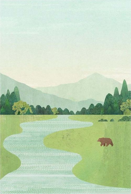 Plakát 30x40 cm Bear in the Meadow - Travelposter